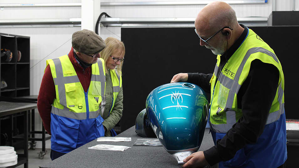 Triumph Factory Tour Tank Painting